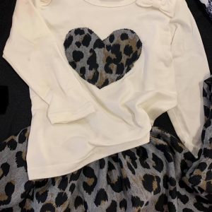 Girls Top & Skirt Leopard Combo